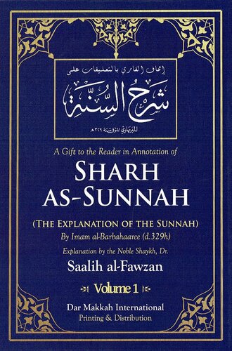 Sharh As Sunnah by Imam al Barbahaaree Exp Saalih al Fawzan Vol