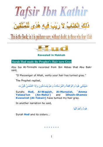Tafsir Ibn Kathir - Surah Hud