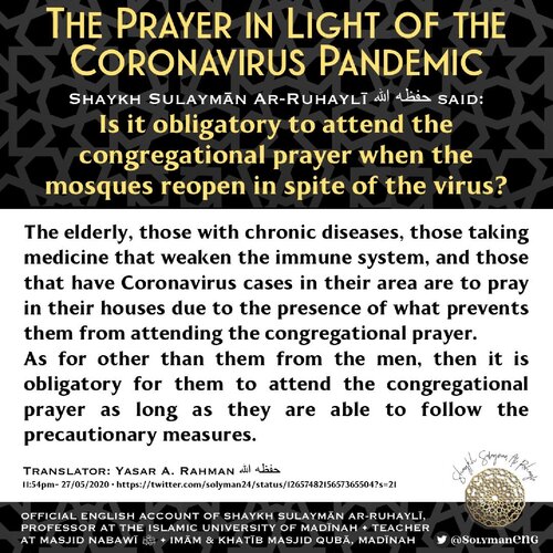 The Prayer In Light Of The Coronavirus Pandemic 1 Sh Sulayman Ar