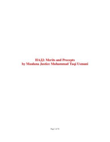 Hajj Merits And Precepts