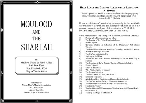 Mawlid And Shariah