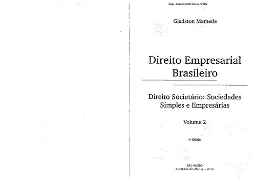 Direito empresarial brasileiro : direito societário : sociedades simples e empresárias, volume 2
