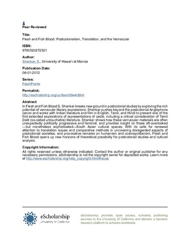 Flesh and Fish Blood: Postcolonialism, Translation, and the Vernacular