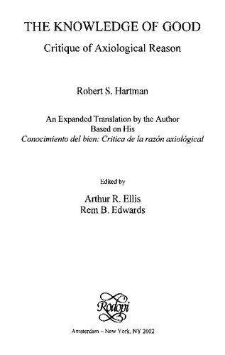 The knowledge of good: critique of axiological reason