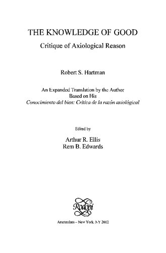 The knowledge of good: critique of axiological reason
