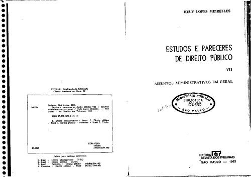 Estudos E Pareceres De Direito Publico