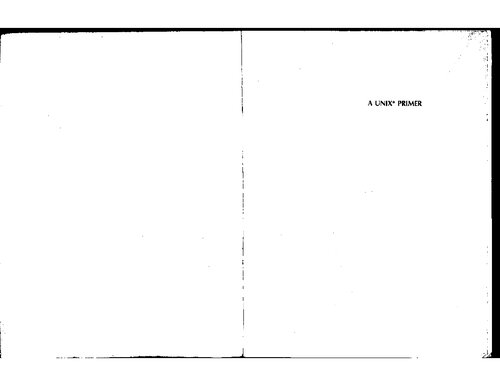 A UNIX Primer (Prentice-Hall Software Series)