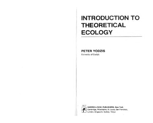 Introduction to Theoretical Ecology