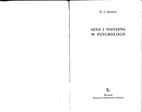 Sens i nonsens w psychologii
