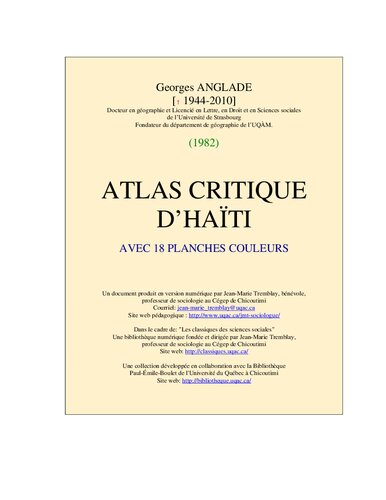 Atlas critique d'Haïti.