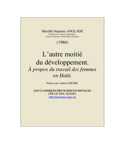 L' autre moitié du développement à propos du travail des femmes en Haiti
