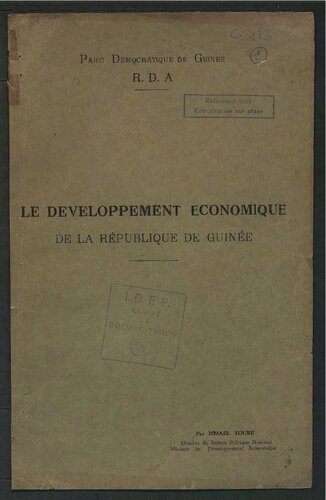 Le développement économique de la République de Guinée