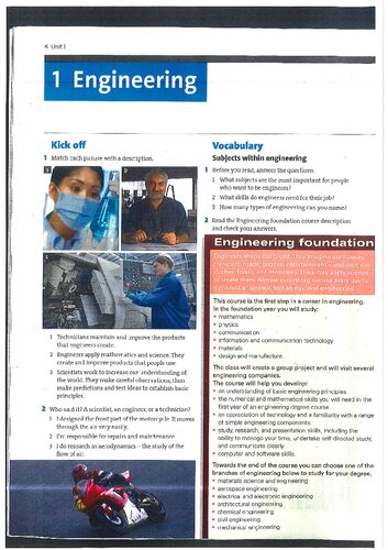Engineering 1 - Student's Book (English for Careers)