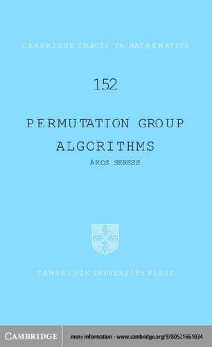 Permutation Group Algorithms