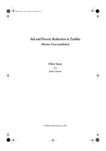 Aid and Poverty Reduction in Zambia: Mission Unaccomplished