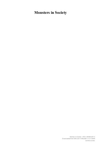 Monsters in Society: An Interdisciplinary Perspective