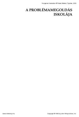 A problémamegoldás iskolája
