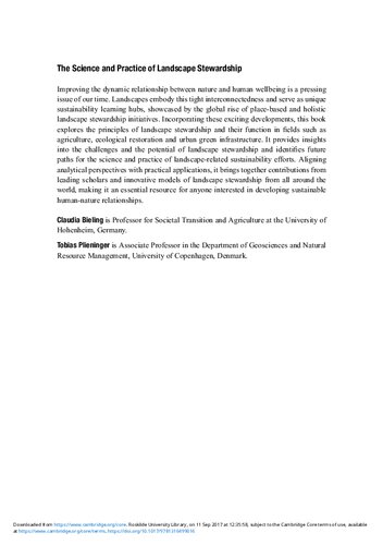 The Science and Practice of Landscape Stewardship