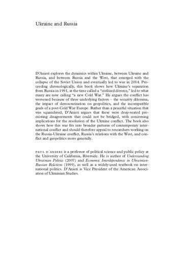 Ukraine and Russia: From Civilied Divorce to Uncivil War