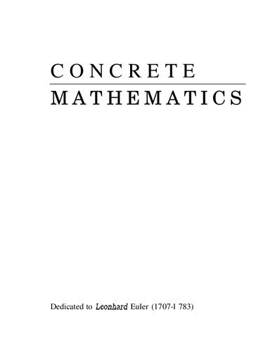 Concrete Mathematics