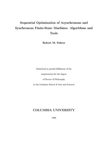 Sequential Optimization of Asynchronous and Synchronous Finite-State Machines: Algorithms and To ols