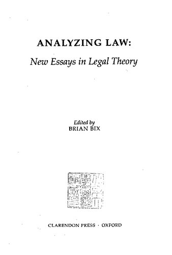 Analyzing Law: New Essays in Legal Theory