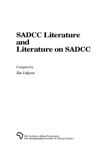 SADCC literature and literature on SADCC