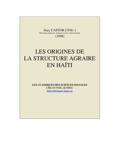 Les origines de la structure agraire en Haïti
