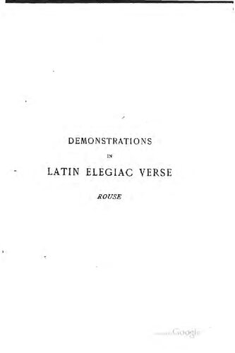 Demonstrations in Latin Elegiac Verse