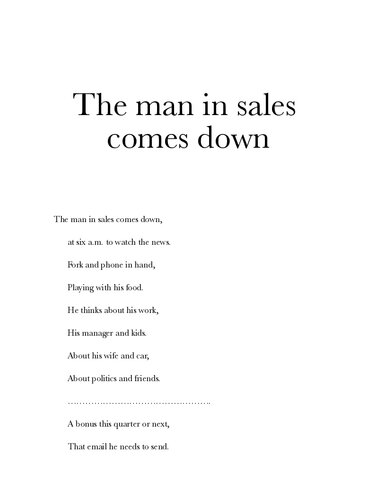 The man from sales comes down