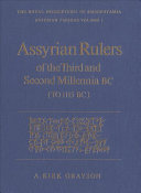 Assyrian Rulers of the Third and Second Millennia BC (to 1115 BC)