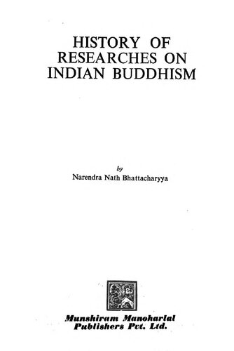 History of Researches on Indian Buddhism