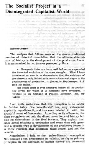 Socialist Project in a Disintegrated Capitalist World