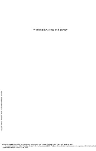 Working in Greece and Turkey: a comparative labour history from empires to nation-states, 1840-1940 /