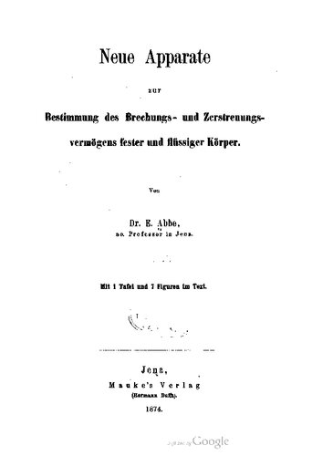 Neue Apparate zur Bestimmung des Brechungs- und Zerstreuungsvermögens fester und flüssiger Körper