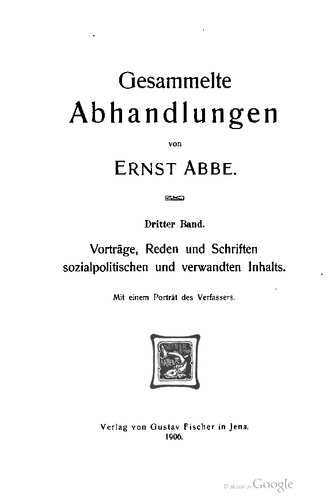 Vorträge, Reden und Schriften sozialpolitischen und verwandten Inhalts