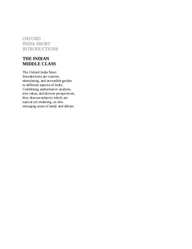 The Indian Middle Class