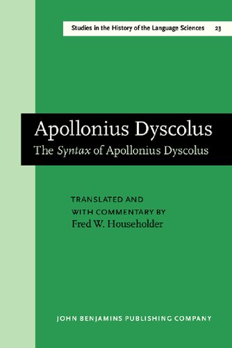 The Syntax of Apollonius Dyscolus