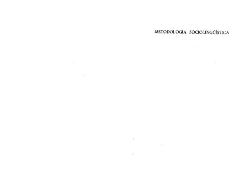 Metodología sociolingüística