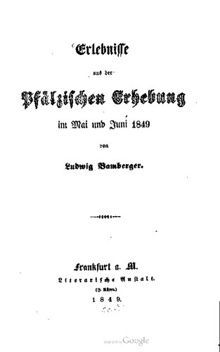 Erhebung aus der Pfälzischen Erhebung im Mai und Juni 1849