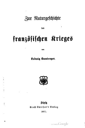 Zur Naturgeschichte des französischen Krieges