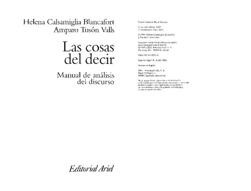 Las cosas del decir: Manual de análisis del discurso