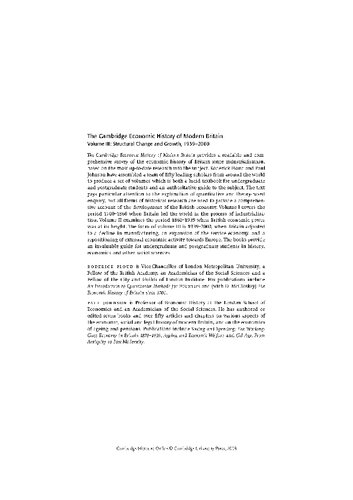 The Cambridge Economic History of Modern Britain, Volume 3 : Structural Change and Growth,1939-1992