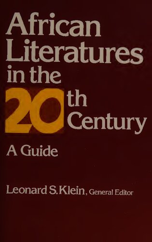 African Literatures in the 20th Century: A Guide