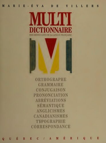 Multidictionnaire des difficultes de la langue française