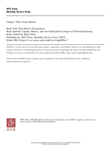 Karl Marx’s Ecosocialism: Capital, Nature, and the Unfinished Critique of Political Economy