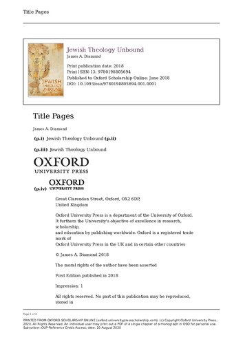 Jewish Theology Unbound