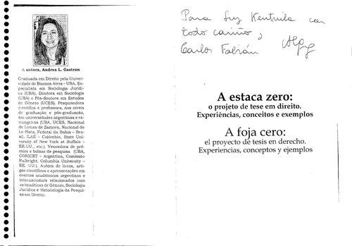 A estaca zero: o projeto de tete em direito, Experiencias, concertos e exemplos