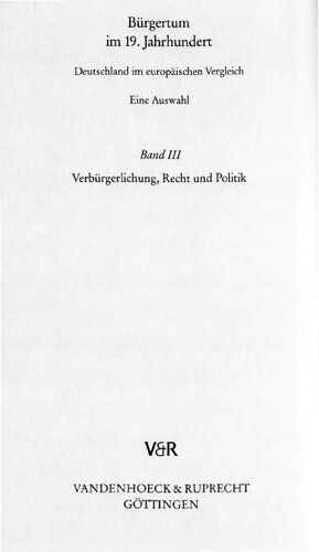 Verbürgerlichung, Recht und Politik