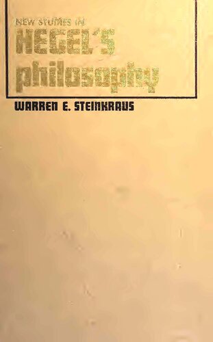 New studies in Hegel's philosophy